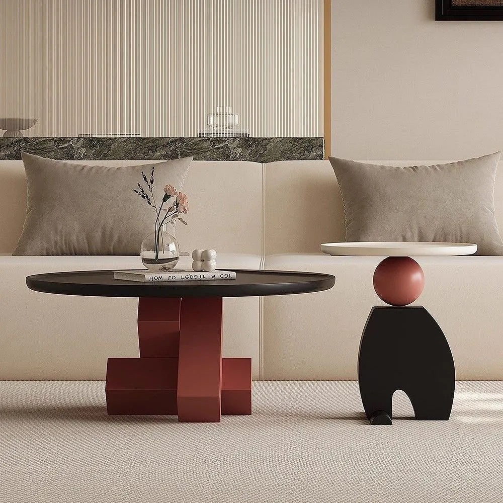 Italian minimalist geometric coffee table creative design light luxury living room display and use