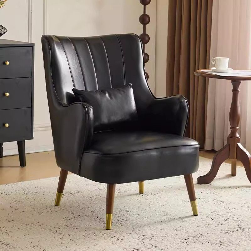 Light luxury single sofa chair oil wax skin comfortable leisure living room bedroom use