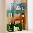 Light luxury bay window bookcase acrylic solid wood storage bookshelf living room bedroom use