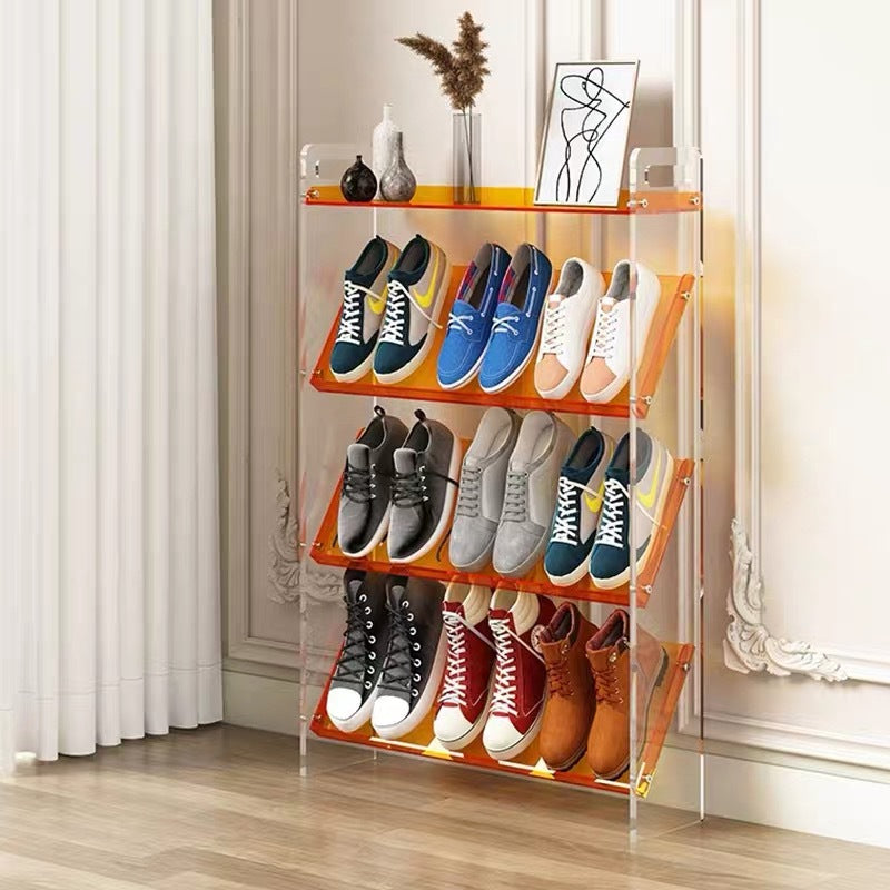 Narrow Acrylic & Wood Multi-Tier Storage Rack