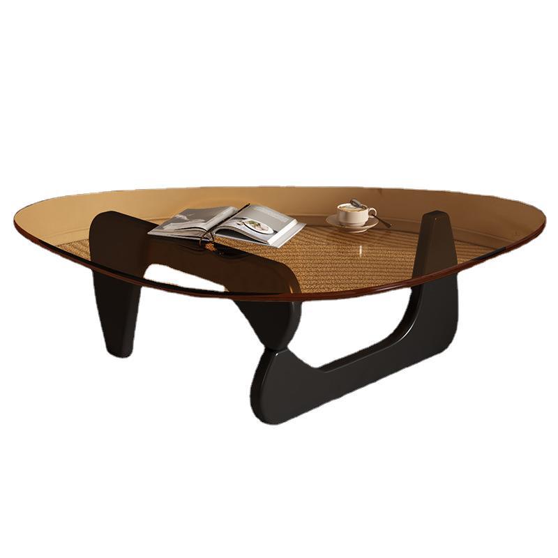 Light luxury glass coffee table modern simple small apartment living room use