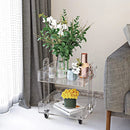 Mobile Wooden Side Table Cart