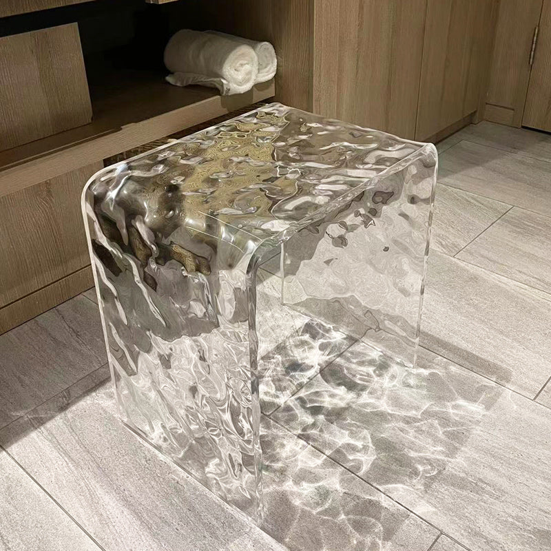 Modern Acrylic Stool Waterproof for Small Space Bathroom