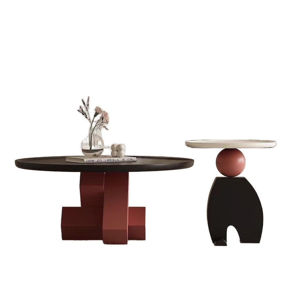 Italian minimalist geometric coffee table creative design light luxury living room display and use