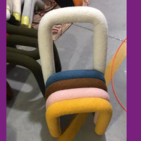 Ins wind creative makeup chair lamb wool design bedroom dressing dining room use