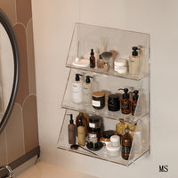 luxury acrylic wall-mounted bathroom shelf