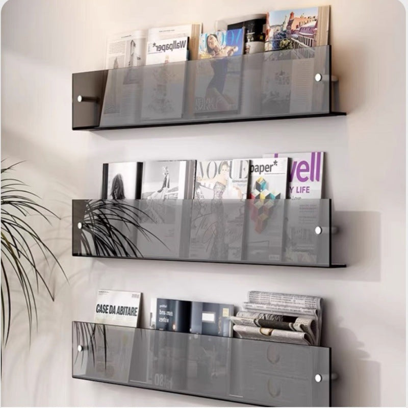 Modern Wall-Mounted Acrylic Magazine Rack