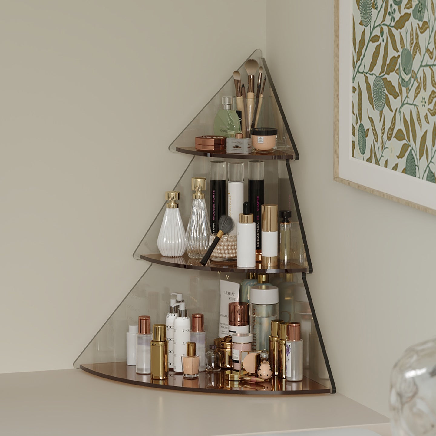 Luxury Acrylic Wall-Mounted Bathroom Shelf