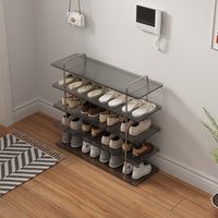 Narrow Luxury Wooden & Steel Shoe Rack