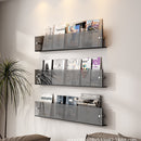 Simple wind wall hanging file rack acrylic bookshelf magazine storage office home use