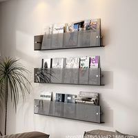 Simple wind wall hanging file rack acrylic bookshelf magazine storage office home use