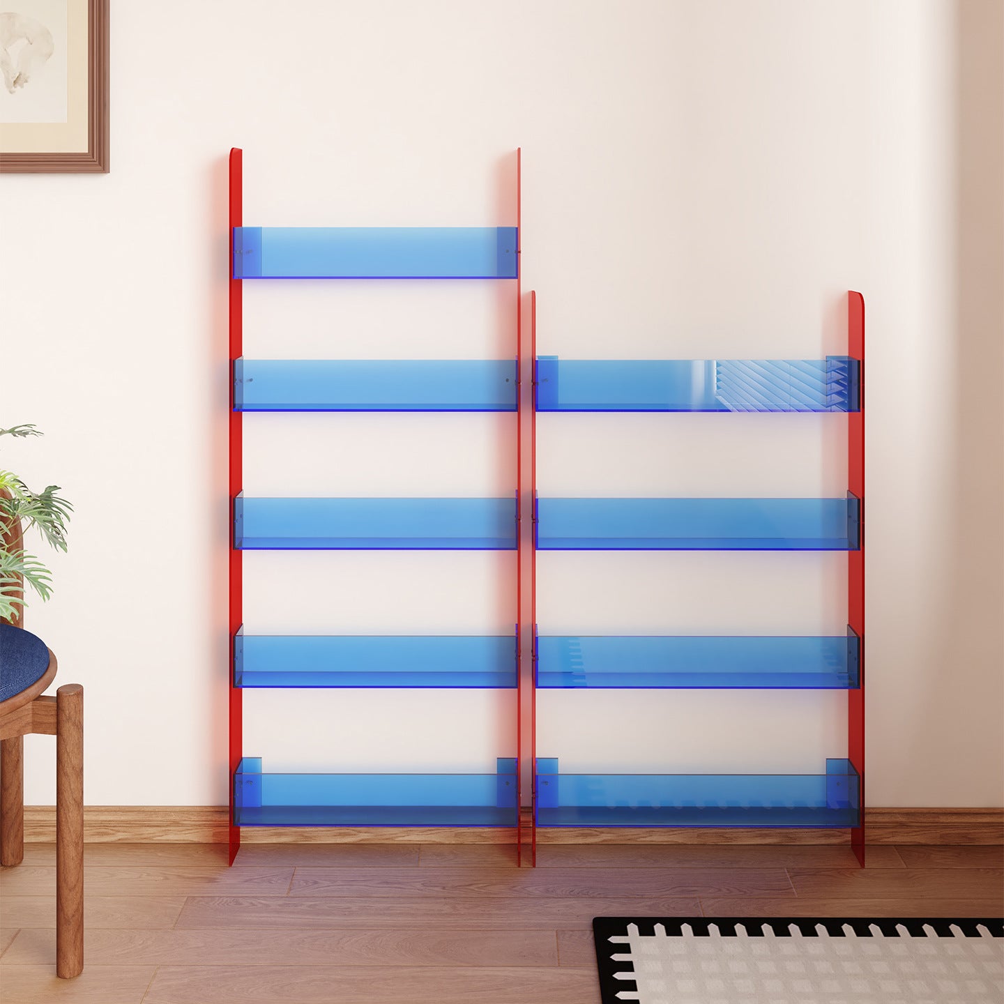 Narrow Wooden Floor-Standing Bookshelf