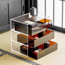Walnut Wood Display Cabinet with Glass Cover