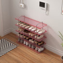 Narrow Luxury Wooden & Steel Shoe Rack