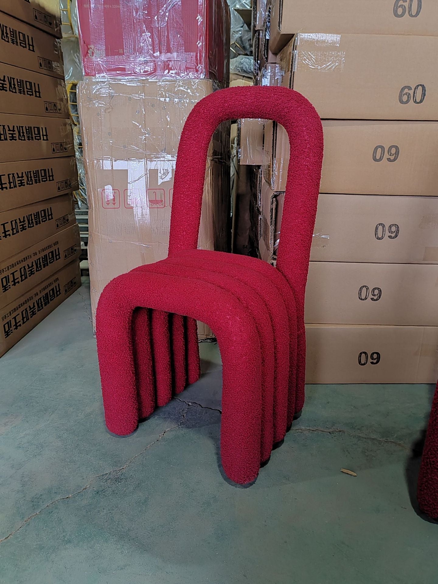 Ins wind creative makeup chair lamb wool design bedroom dressing dining room use