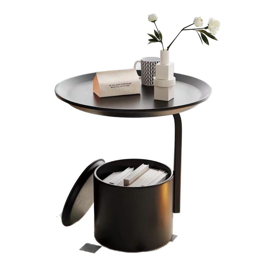 Simple and creative movable coffee table rack, multi-functional storage, bedroom balcony sofa side use