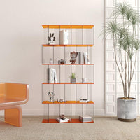 acrylic and solid wood display shelf