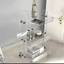 Mobile Wooden Side Table Cart