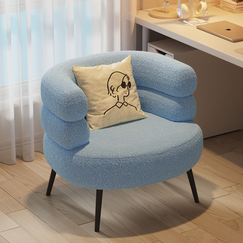 Light luxury style single lazy sofa chair lambswool design living room balcony for leisure use