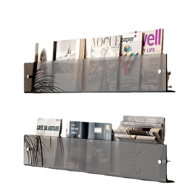Simple wind wall hanging file rack acrylic bookshelf magazine storage office home use