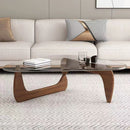 Light luxury Nordic wind glass coffee table simple storage small apartment living room use