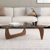 Light luxury Nordic wind glass coffee table simple storage small apartment living room use