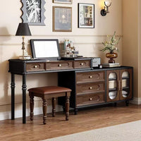 American medieval style solid wood dresser chest cabinet integrated bedroom desk makeup use