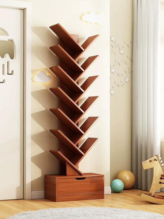 Simple wind tree-shaped bookshelf floor storage living room study use