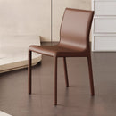 Italian Minimalist Dining Chair Saddle Leather Backrest Design Home Restaurant Hotel Use