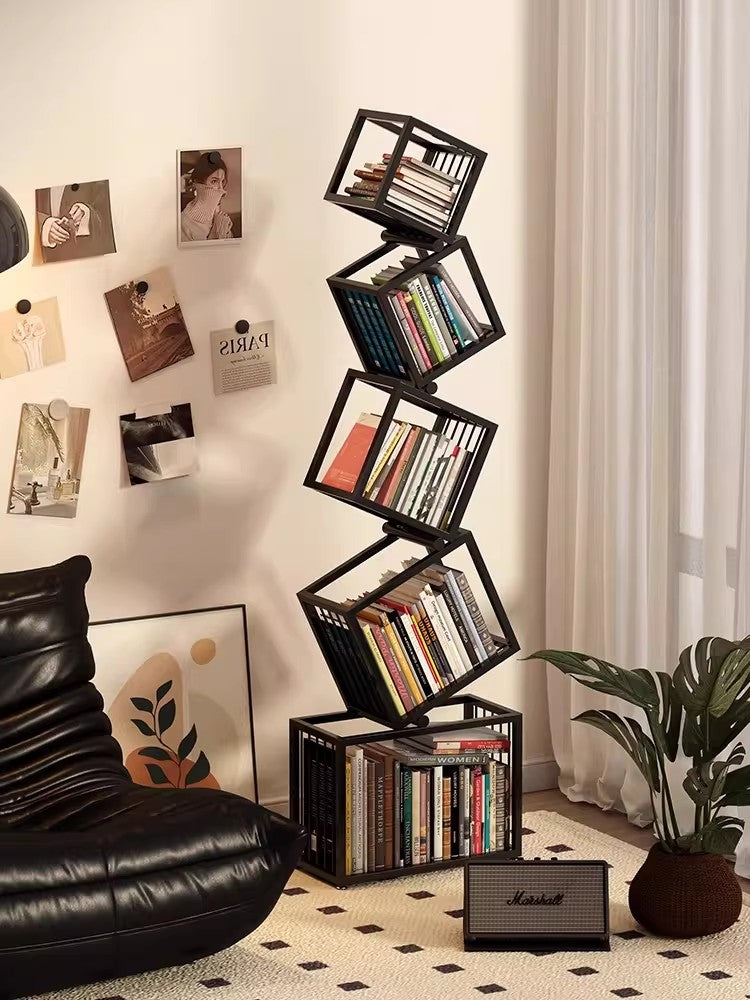 Modern wind corner bookshelf wrought iron special-shaped display storage living room study use