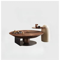 Italian light luxury round flying saucer coffee table, minimalist storage, modern small apartment living room for home use