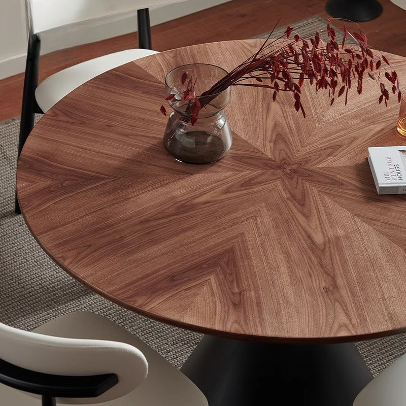 French medieval solid wood round dining table small apartment restaurant dining use