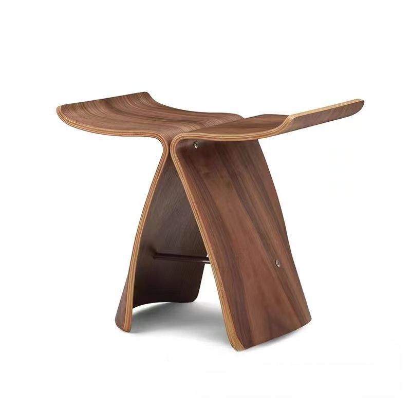 Minimalist Wooden Butterfly Stool for Small Space Home
